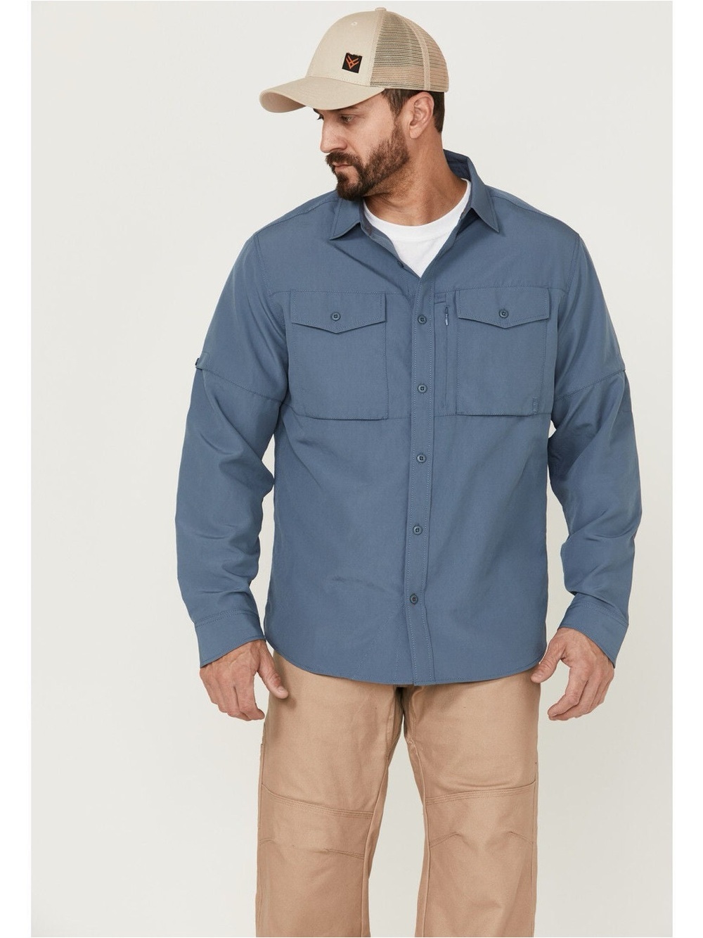 Brothers and Sons Men's Dobby Performance Long Sleeve Button-Down Western XL